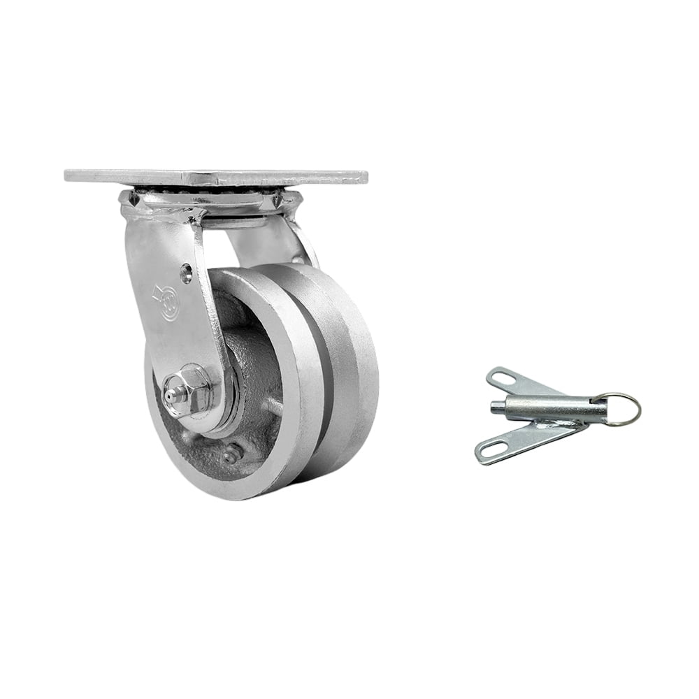 Heavy Duty Swivel Top Plate Caster with Bolt on Swivel Lock and 4 Inch