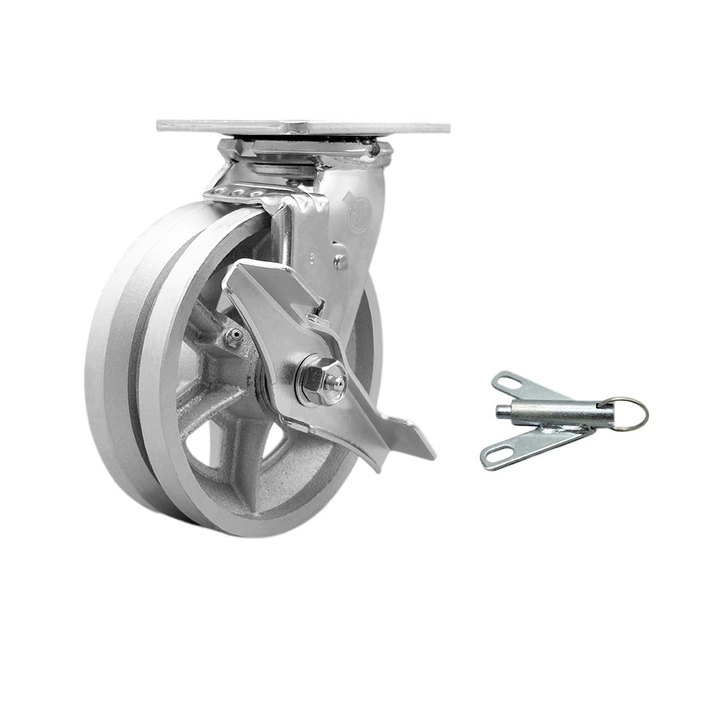 Heavy Duty Swivel Top Plate Caster with Top Lock Brake and Bolt on