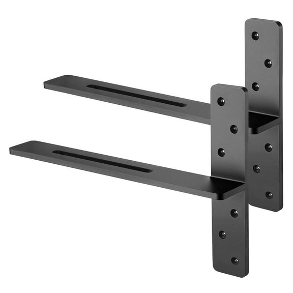 Heavy Duty T Shaped Shelf Brackets 2 Pack 200 lbs 90 kg Capacity 18 x 2.89 x 12 Inches Solid Steel Countertop Support Floating Bracket Hardware with Screws