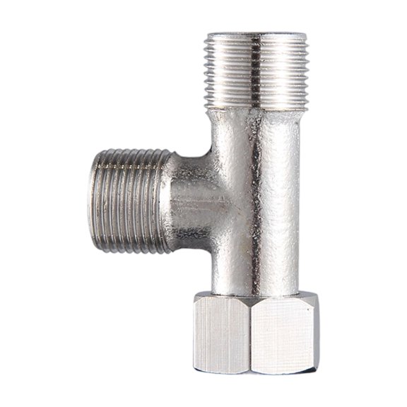 Heavy Duty T Shaped Steel Adapter Water Splitter Toilet Sprayer Nozzle Highly temperature Resistance Smooth Flows Channel