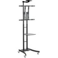 thumbnail image 1 of Heavy Duty TV Stand, Mounts 32" to 84" HDTV, Portable with Wheels, Shelf and Camera Tray (Black Steel) (MB863BLKC), 1 of 1