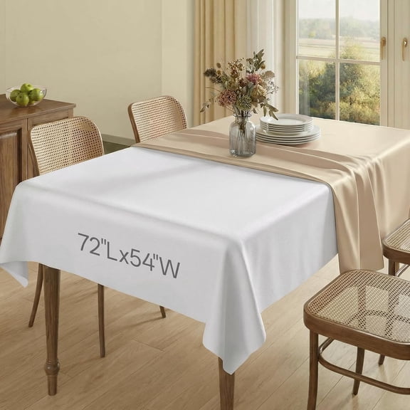 Heavy Duty Table Protector Pad with Flannel Backing for Dining Room, Waterproof Vinyl Tablecloth Easy to Clean & Trim, Scratch & Heat Resistant Table Cover, Reusable Pad 72" x 54" Rectangular