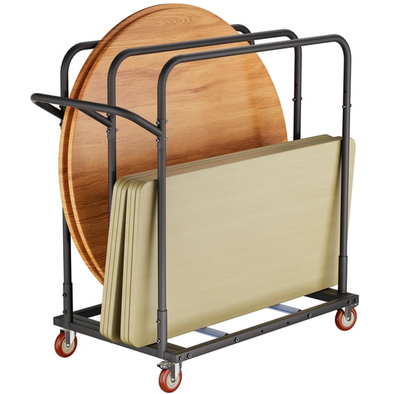 Heavy Duty Table and Chair Transport Cart with Adjustable Soft Grip Pads - Side Mount Chair Carrier with Secure Handle