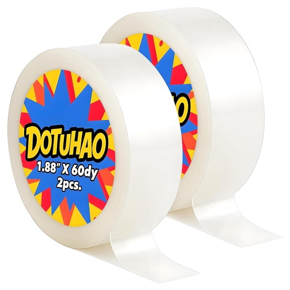 Heavy Duty Tape, 2 Rolls Moving Tape, Box Tapes, Packing Tape, Clear Packing Tapes with Packing Tape Dispenser for Packaging and Shipping, 1.88 in X 60 yd, 120 Total Yards (2PCS)