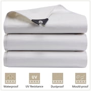 Heavy Duty Tarp Waterproof Poly Canopy Tent Shelter Cover 12 Mil Tarpaulin Outdoors Protector White 12'x16'