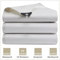 Heavy Duty Tarp Waterproof Poly Canopy Tent Shelter Cover 12 Mil Tarpaulin Outdoors Protector White 6'x10'