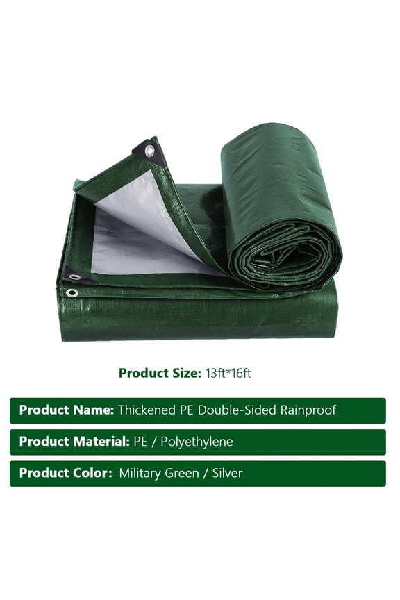 Heavy-Duty Tarpaulin, Heavy Duty Tarp 13' x 16' Rain and sun protection,for Tarpaulin Canopy Tent,Boat,RV or Pool Cover
