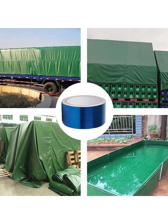 Heavy Duty Tarpaulin Repair Tape for Tents, Tarps, PVC, and Rain Gear – Waterproof, Sunproof, Self-Adhesive Fiberglass Cloth Tape for Outdoor Canvas and Equipment Repair