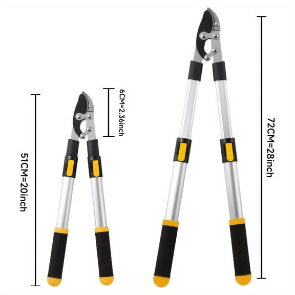 Heavy Duty Telescopic Pruning Shears, Strong Alloy Steel Extendable Compound Action Tree Trimmer, Efficient Branch Cutter for Trees Shrubs Hedges Yard Gardening Tool
