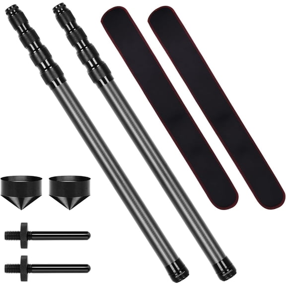 Heavy Duty Telescoping Carbon Fiber Tent Poles, Adjustable Portable Lightweight for Tent Fly Awning Outdoor Camping Hiking 5.6FT