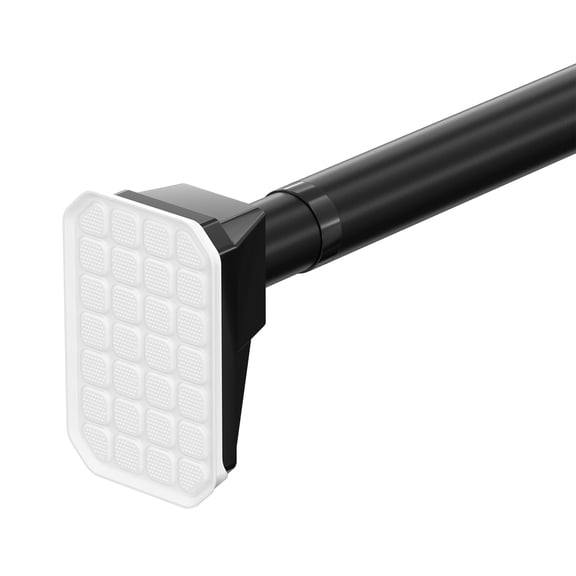 Heavy Duty Tension Curtain Rod No Drill, 1.26 Inch Square Base Twist Lock Adjustable Rod, Rust Resistant Steel Shower Curtain Rod for Bathroom Closet Window (29-88 Inch, Black)