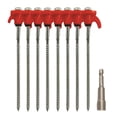 thumbnail image 1 of Heavy Duty Tent Stakes For Outdoors, Large Metal Ground Anchors For Hexagonal Tents, Camping Accessories Set, 8 Nails 1 Sleeve, 1 of 5