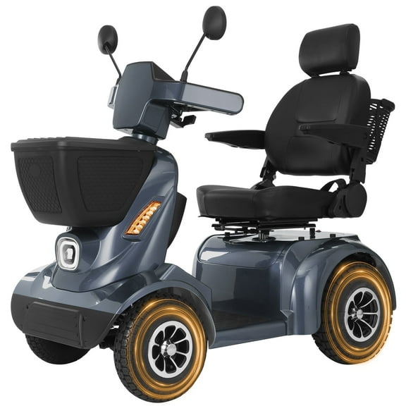 Heavy Duty All Terrain 1000W Electric Mobility Scooter for Adults&Seniors-500LBS Load &32 Miles Range Powerd Wheelchair Device w/Off-Road Absorber, Bluetooth Speaker, Dual Baskets, LED Light System