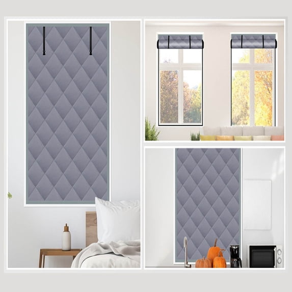 Heavy Duty Thermal Insulated Window Cover For Winter Season Energy Efficient Heat Retention Curtain Blanket With Secure Fastener Kit