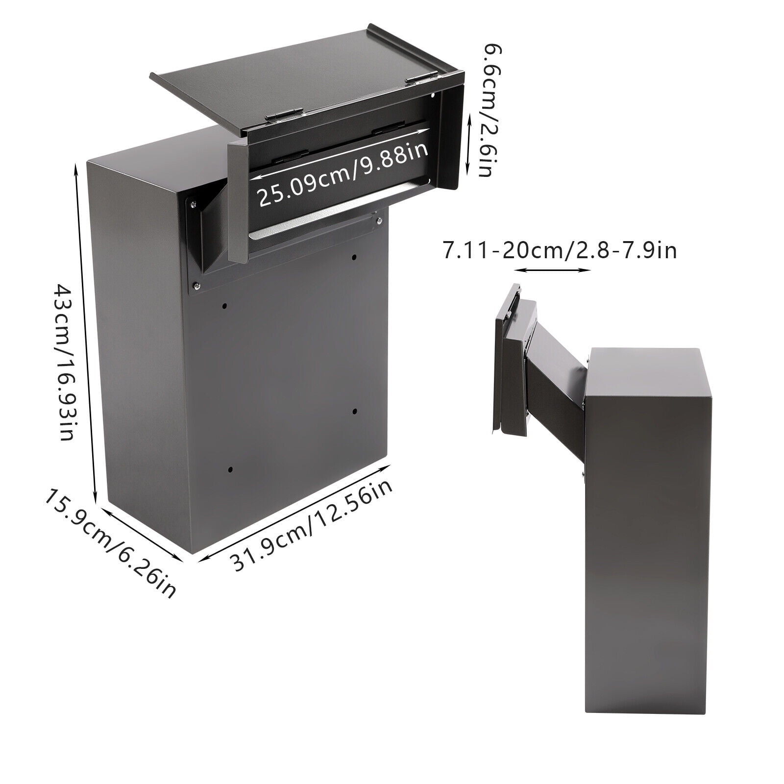 Heavy Duty Through The Door Locking Drop Box Safe Locking Deposit Drop