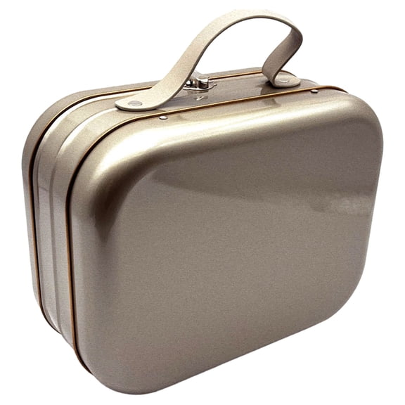 Heavy Duty Tin Storage Box Featuring Carrying Handle And Safety Lock Retro Storage Box For Secure Possessions