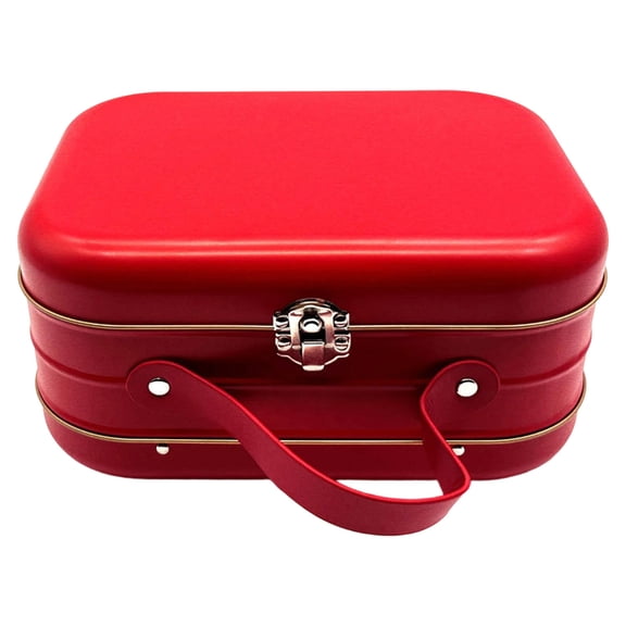 Heavy Duty Tin Storage Box Featuring Carrying Handle And Safety Lock Retro Storage Box For Secure Possessions