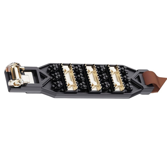 Heavy-Duty Tire Chains with Spiked Tread Pattern Suitable for SUVs and Trucks Steel-Reinforced Nylon Coating Universal Fit, 1-Piece Set (4“ x 15.7”, Color as Shown)