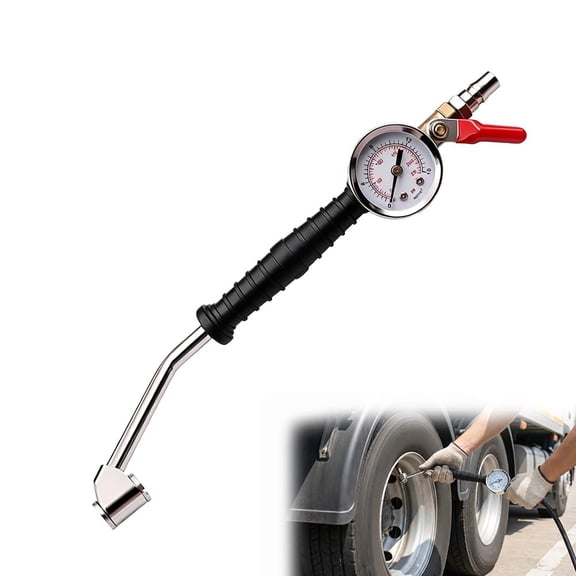 Heavy-Duty Tire Inflator with Pressure Gauge, Portable Air Compressor for Car Tires and Trucks, Air Nozzle Tool with Pressure Gauge, Fast Inflating Pump