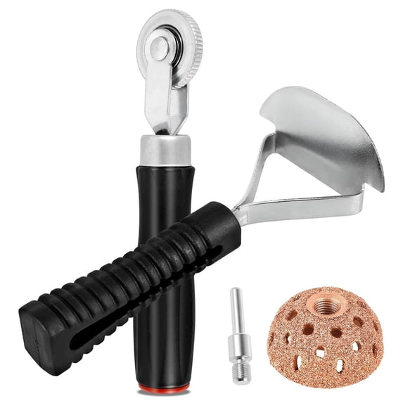 Heavy Duty Tire Repair Patch Tool Kit with Liner Scraper, Grinding Head & Buffing Wheel for Car & Truck Tire Patching and Patch Roller Wheel Repair Essentials