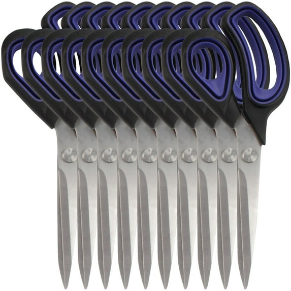 Heavy Duty Titanium Tailor Fabric Shears - 9.5" Black w/Purple - 10 Pairs