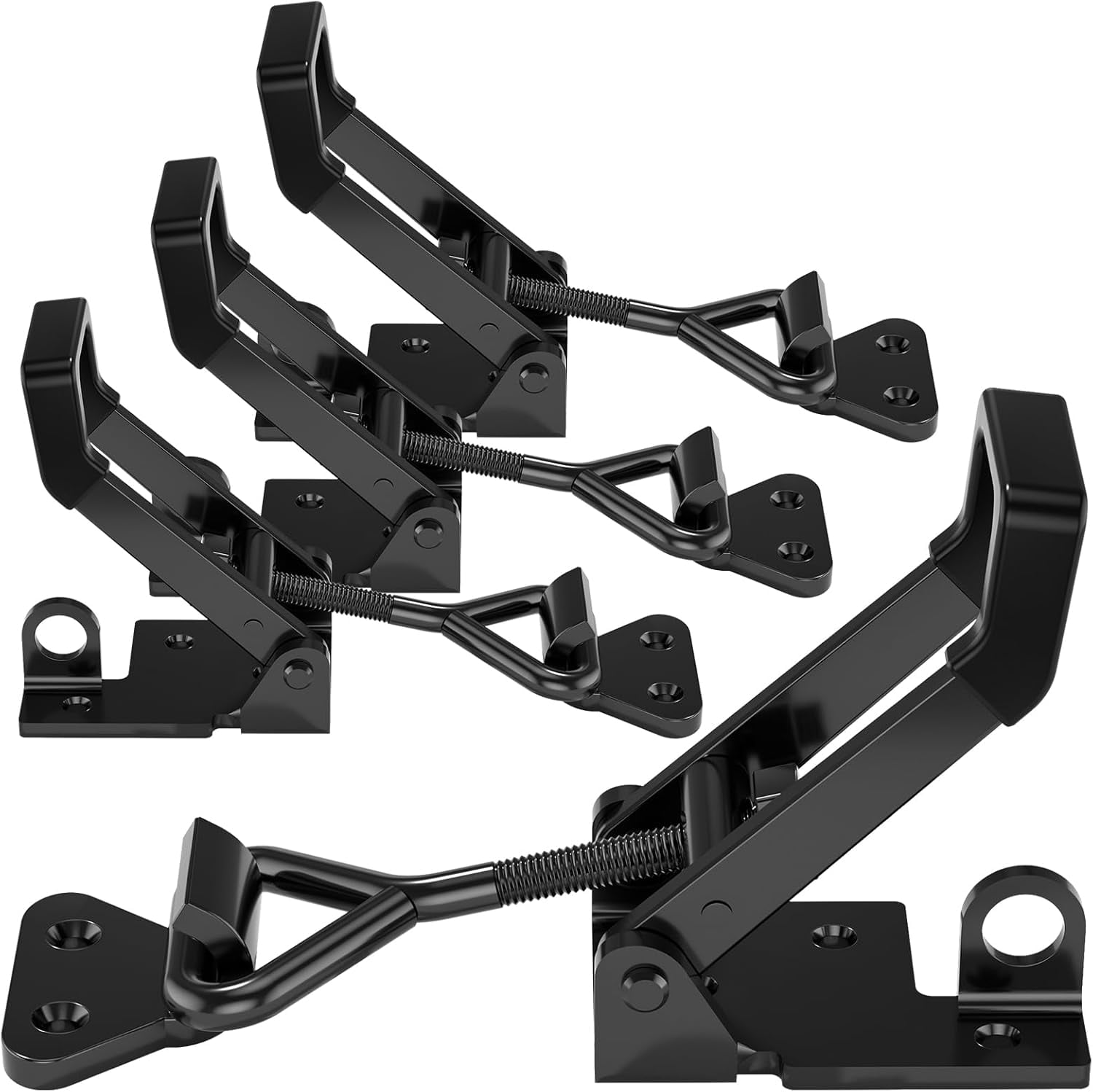 Heavy Duty Toggle Clamp Latch, 4003 Style 1320 lbs Capacity Pull Clamp Black Adjustable Quick Release Hasp Clamps for Boxes Case Trunk Jig, Metal Toggle Latch Catch Set