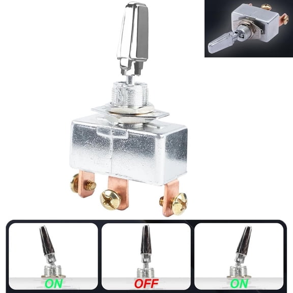 Heavy Duty Toggle Switch 3 Way DC 12V 50A Self-Locking ON/Off/ON 3 Position US