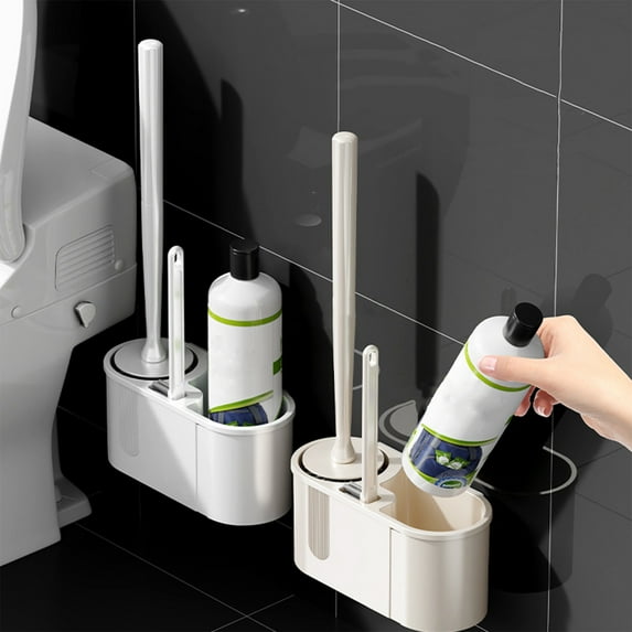 Heavy Duty Toilet Brush and Holder Set for Bathroom, Stiff Bristle Bowl Scrubber with Long Handle for Restroom Hygiene, Manual Modern Washing Tool for Home Commode, 1 Piece Set, By UKHCCC