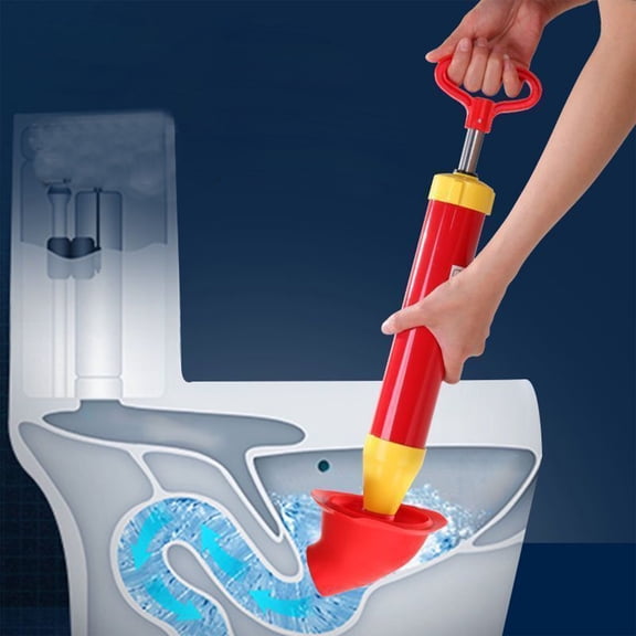 Heavy Duty Toilet Plunger, 18 Inch Power Plunger with Rubber Cup – Multi-Purpose Gutter Clog Remover for Toilets, Sinks, Bathtubs, Kitchens – Wall-Mountable (Gray, Red)
