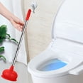 thumbnail image 1 of Heavy Duty Toilet Plunger with High Pressure Suction Rubber Plunger for Sink Drain Clogged Toilet Kitchen Bathroom Unblocking with Ergonomic Handle and Extra Long Handle for Heavy Duty Use, 1 of 5