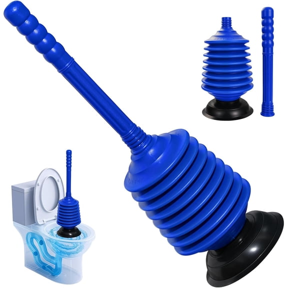 Heavy Duty Toilet Plunger, Wide Suction Cup, Non-Slip Handle, for Bathroom and Kitchen