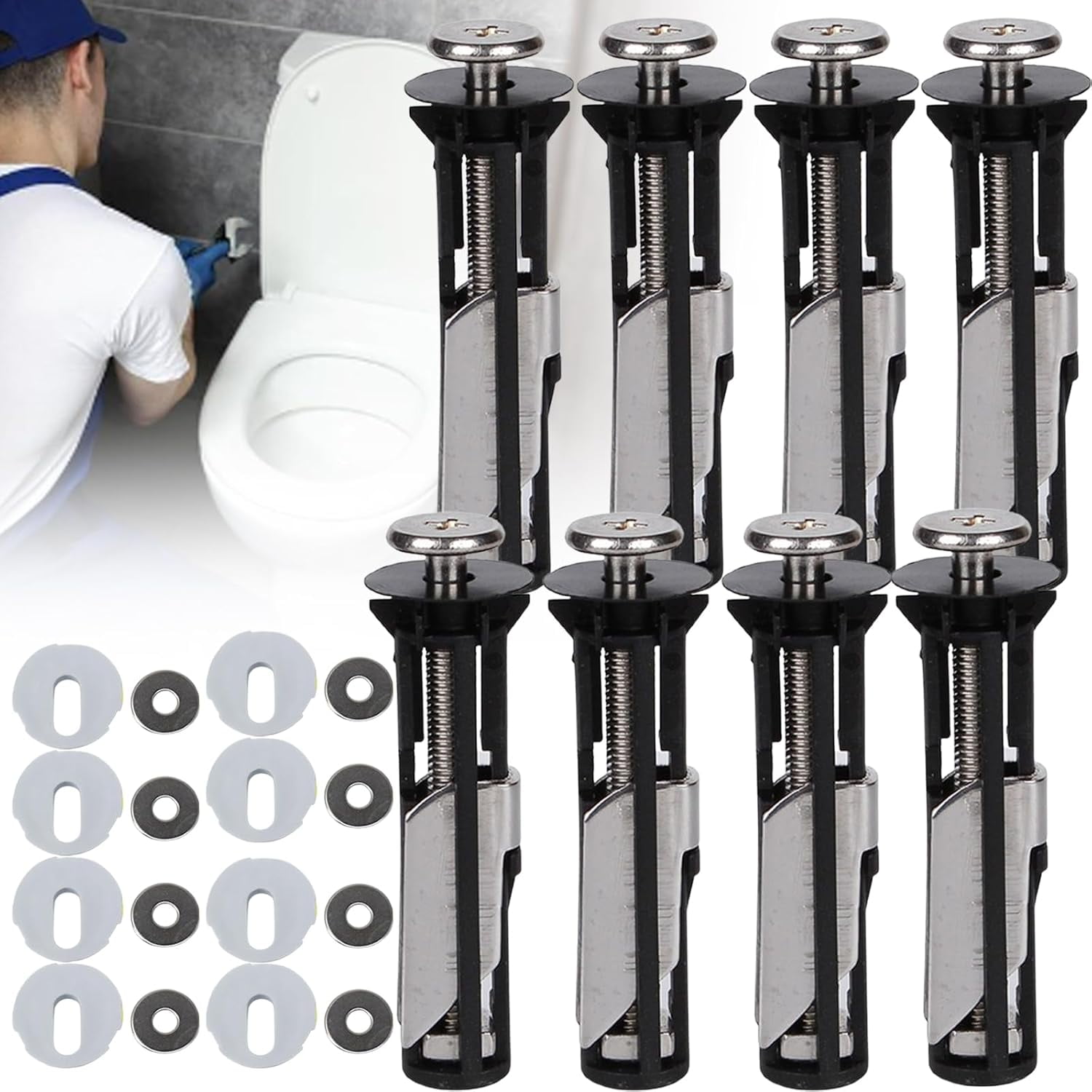 Heavy Duty Toilet Seat Fastener Bolt Kit, Universal Toilet Seat Bolt ...