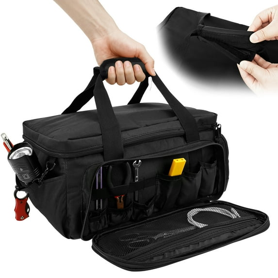 Heavy Duty Tool Bag 14 Inch Portable Tool Storage Organizer Bag with Multi Pocket and Wide Mouth for Repairmen Electrician Carpenter