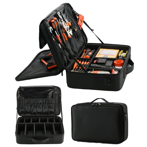 Heavy Duty Tool Bag, Portable Empty Tool Box Organizer Storage,multifunctional Toolbox Organization, Large Zipper Carrying Toolbag,Toolkit with adjustable partitions, Father Day Dad Men Birthday Gift