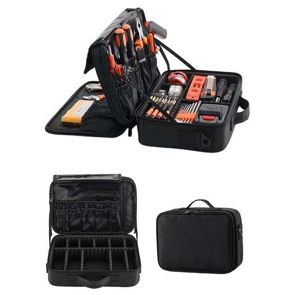 Heavy Duty Tool Bag, Portable Empty Tool Box Organizer Storage,multifunctional Toolbox Organization, Large Zipper Carrying Toolbag,Toolkit with adjustable partitions, Father Day Dad Men Birthday Gift