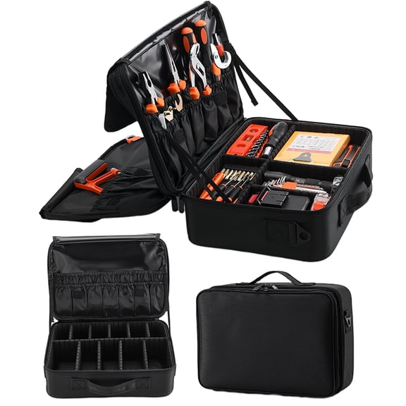 Heavy Duty Tool Bag, Portable Empty Tool Box Organizer Storage,multifunctional Toolbox Organization, Large Zipper Carrying Toolbag,Toolkit with adjustable partitions, Father Day Dad Men Birthday Gift