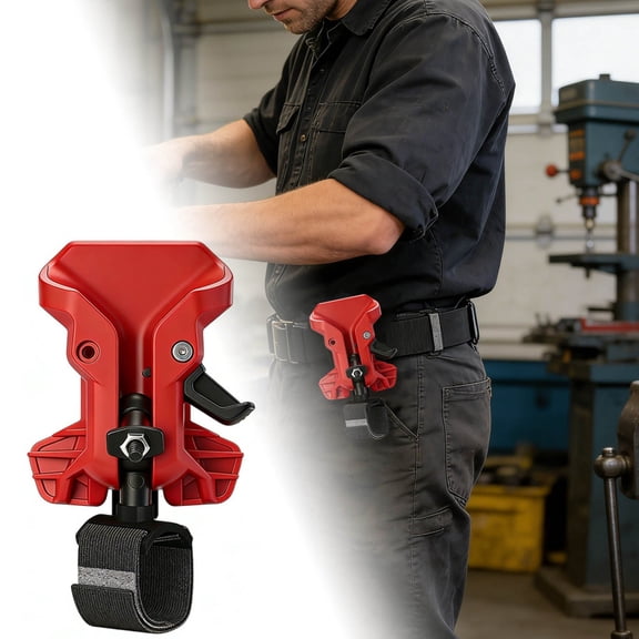 Heavy Duty Tool Belt for Drill with Quick Release ABS Hook Elastic Straps Automatic Locking Construction Electrical Work, 6 cm7.8 cm, Red