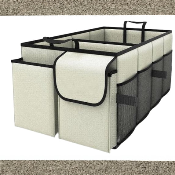 Heavy Duty Tool Organizers and Storage for Car,46L Car Organizers and Storage with Compartments, Foldable Car Storage Organizer, Large Capacity Car Storage Basket Auto Trunk Supply Storage Bin