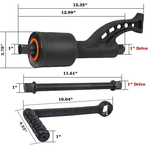 Heavy Duty Torque Multiplier Wrench Set 1 Inch Drive 4800NM with 4 Sockets for Trucks RVs
