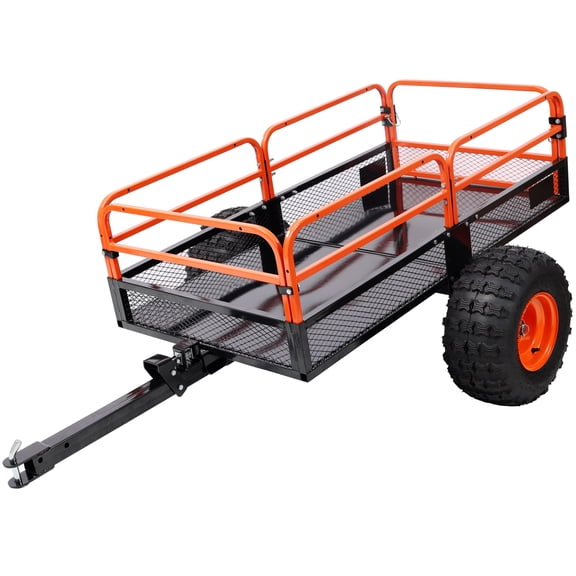Heavy-Duty Tow-Behind Dump Cart 1500 lbs Load Capacity for ATV UTV Lawn Mower Tractor Yard Garden Farm Hauling