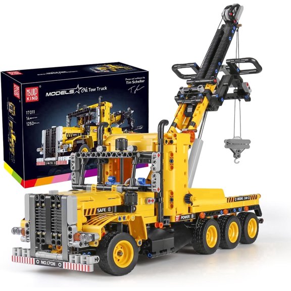 Heavy-Duty Tow Truck Building Toy Set, Technology MOC Road Trailers Building Gift Toys for Kids Age 14+ (1,250 Pieces)