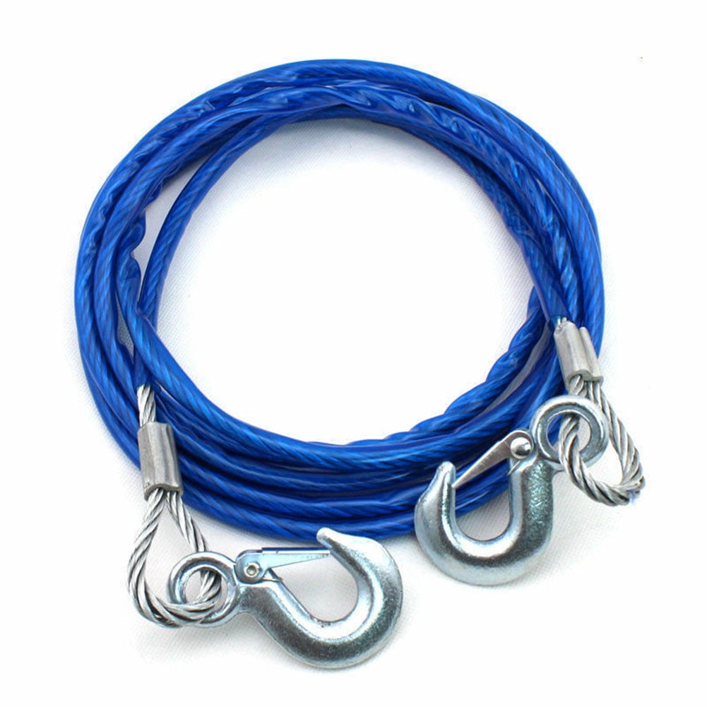 Heavy Duty Towing Rope 4m 5 Tons Wire Rope Safety Hook Steel Rope