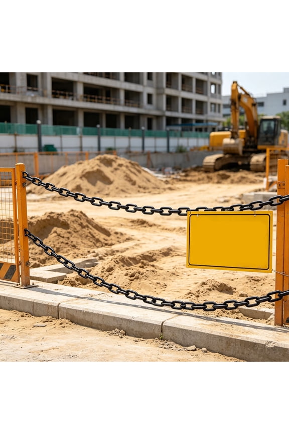Heavy Duty Traffic Warning Chain 236 Inch Plastic Construction Barrier for Crowd Control Parking Lot Perimeter Marking