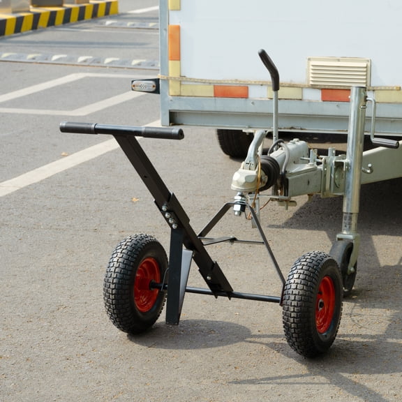 Heavy Duty Trailer Dolly with 2 Inch Ball 1000 Lbs Capacity Solid Iron Hammer Tone Powder Finish Black for Car RV Boat Camping