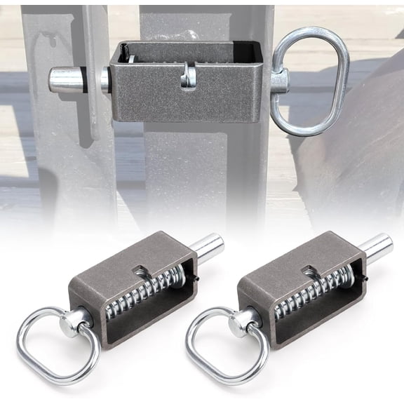 Heavy Duty Trailer Gate Latch, Weld-On 5/8" Spring Latch Assembly with Plain Tube, 2 Packs Spring Loaded Latch Pin, Universal Long Spring Lock Steel Latch for Trailer