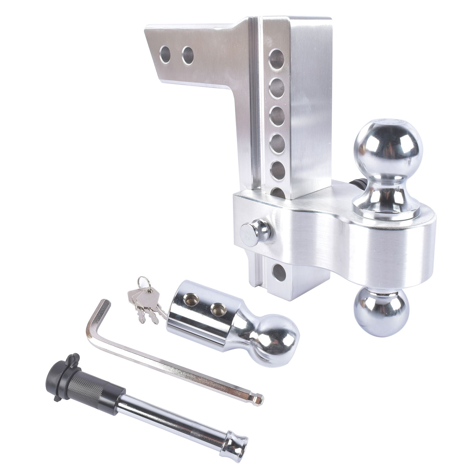 Heavy Duty Trailer Hitch - 8" Drop/Rise, 18500 LBS Towing, Dual Pin ...