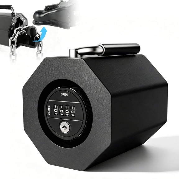 Heavy Duty Trailer Hitch Lock, Password Keyless Coupler Lock, Compatible Fits 2-5/16 Inch Hitch Ball" Trailer Ball, for RV & Boat Trailers