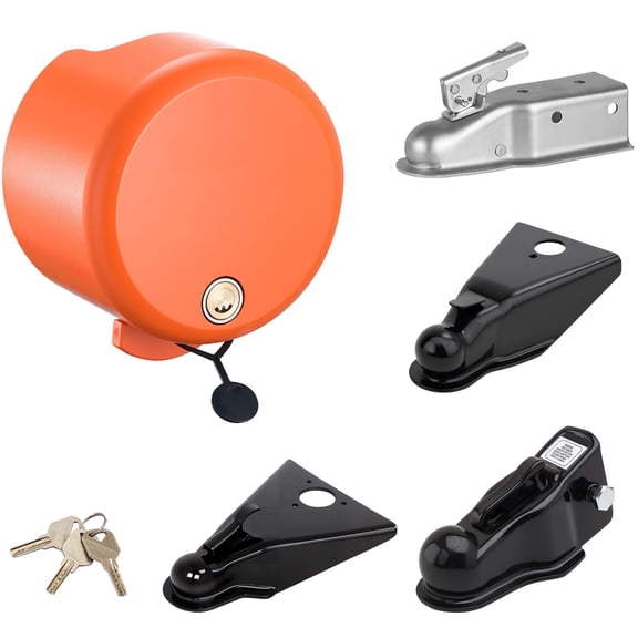 Heavy Duty Trailer Hitch Lock with 4 Keys,Fits 1-7/8,2&2-5/16 " Couplers,Anti-Theft Security for RV,Boat,and Utility Trailers