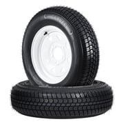 Heavy Duty Trailer Tire & Wheel Set - ST175/80D13, 6PR Load Range C, 5 Lug 13 White Modular Rims, All-Weather Tires for Utility, Boat, Camper Trailers, 2-Pack