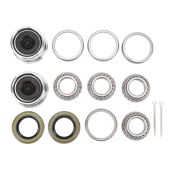 Heavy Duty Trailer Wheel Hub Bearings Kit L44643 L44610 with Grease Seals Dust Cover Cotter Pin Set of 2 for 1 Inch 2000-2200 lbs Boat Trailer Axle High Performance Chrome Steel